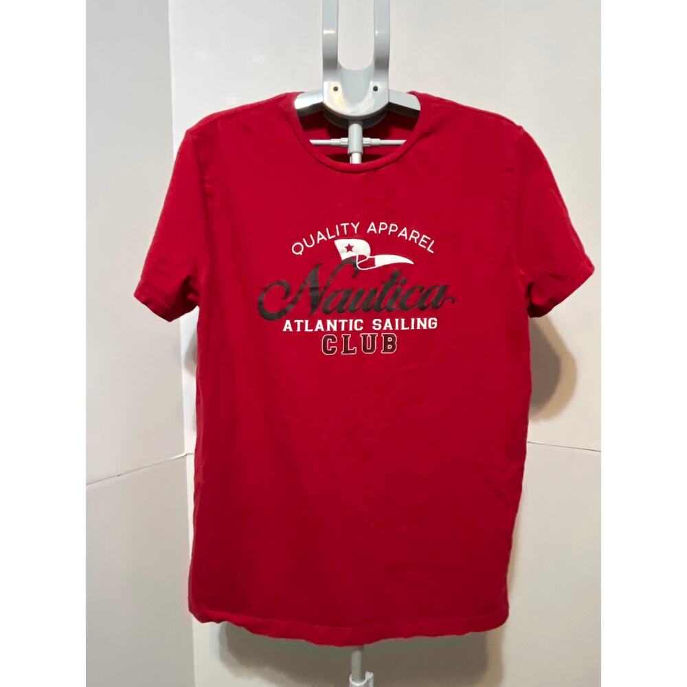 Nautica Red Graphic T-Shirt Atlantic Sailing Club Men’s Size L